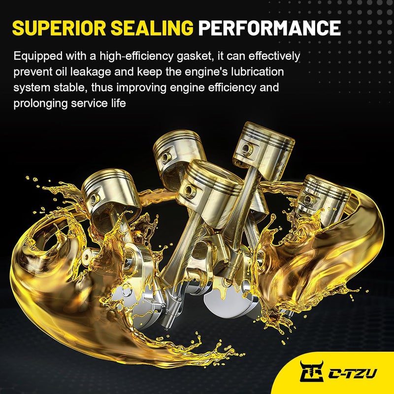 C-Tzu Engine Upper Timing Chain Cover with Gasket Compatible with 2008-2017 Audi A3 A4 A5 A6 Q5 TT, VW Beetle, Jetta, Golf, Passat, Tiguan - Replaces 06H103269H, 06H103269L, 06H103269G, Black - Image 2
